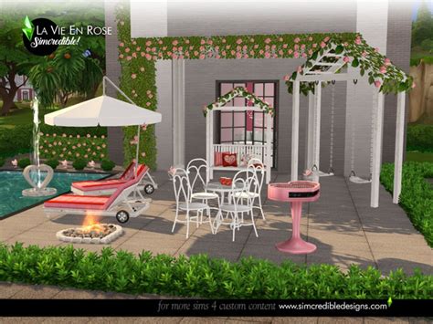 La Vie En Rose Garden Set By Simcredible At Tsr Sims 4 Updates