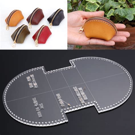 1pc diy acrylic template leather craft coin purse type small bag pattern stencil durable tool