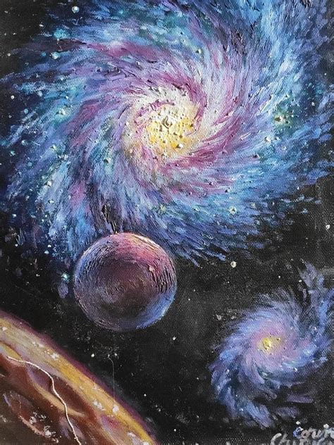 Galaxies Painting Galaxies And Planets By Chirila Corina Space