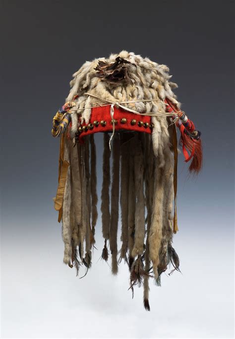 Native American Horned Headdress Portrait Of Chief Paul Showeway