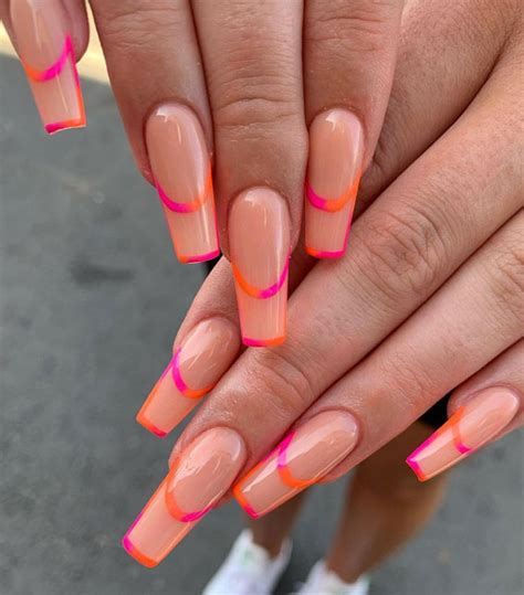 40 Modern French Style Nails To Be Wearing In 2022 Pink And Orange