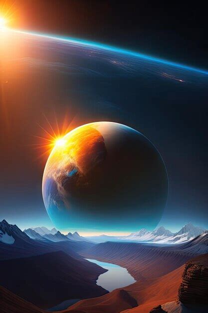 Premium Ai Image Sun Rising Over Planet Earth In Space Planet View