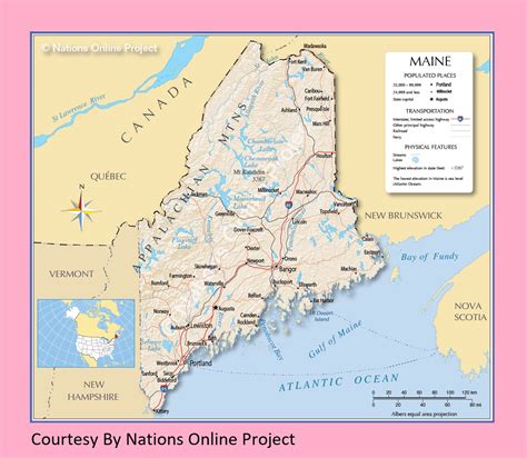 Maine State In Usa Map