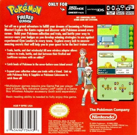 Pokémon Firered Version Cover Or Packaging Material Mobygames