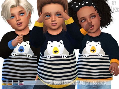 The Sims Resource Set Fall Striped Sweaters By Pinkzombiecupcakes