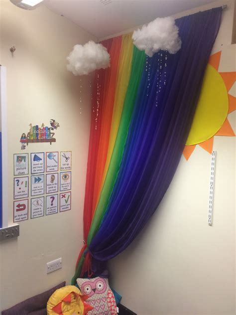 Book Corner Rainbow Rainbow Theme Classroom Preschool Classroom