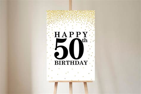 Happy Th Birthday Party Poster Gold Th Birthday Party Decorations