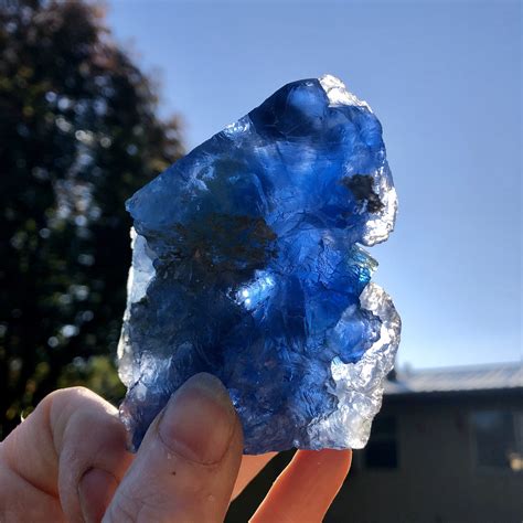 Blue Fluorite Transparent Crystal Cluster Specimen