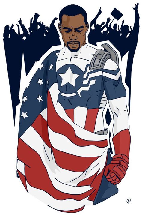 Sam Wilson As Captain America Art By Shop5 Marvel Superheroes