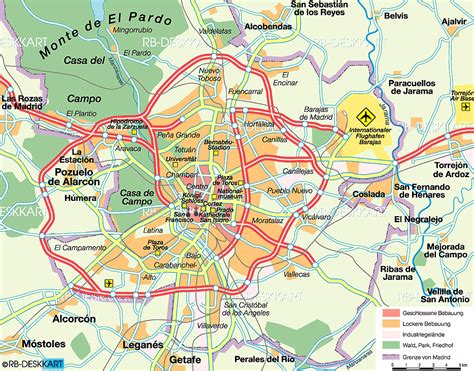 Map Of Madrid City In Spain Welt Atlasde