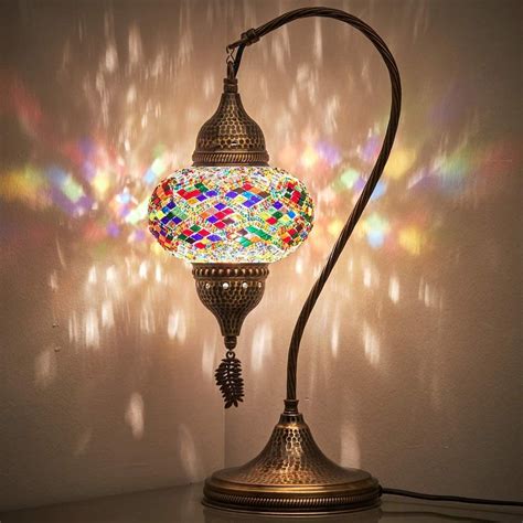 Turkish Moroccan Tiffany Style Handmade Colorful Mosaic Table Lamp