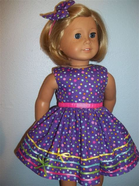 dress and hair bow for 18 american girl doll purple american girl doll clothes patterns