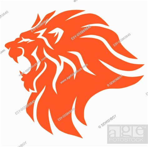 Roaring Lion Head Logo Vector Icon Mascot Design Stock Vector Vector