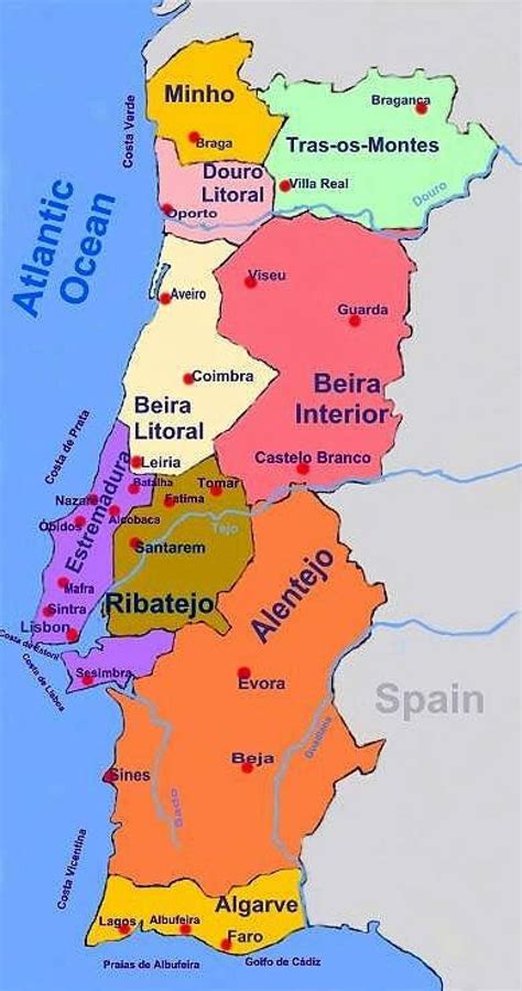 Portogallo Mappa Portogallo Regioni Sulla Mappa Cartina Del
