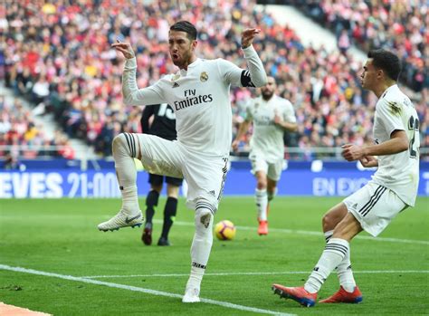 Sergio Ramos Of Real Madrid Celebrates After Scoring His Teams