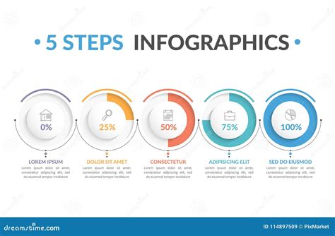 5 Steps Infographics Stock Vector Illustration Of Flowchart 114897509