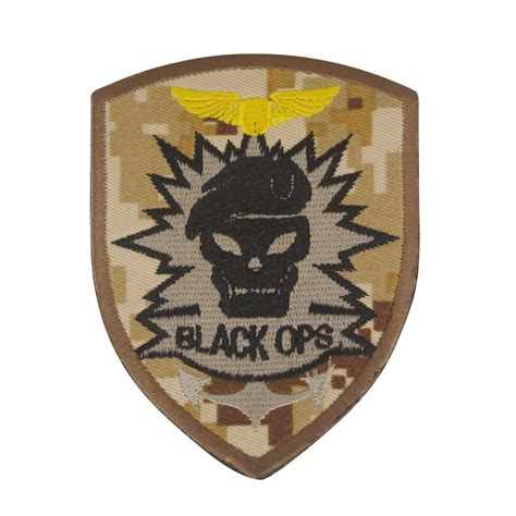 Black Ops Desert Digital Camo Embroidered Patch With Velcro Airsoft