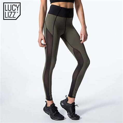 Sexy Malla Patchwork Deporte Leggings Mujeres Gym Fitness Pantalones De