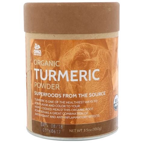 OMG Organic Meets Good Organic Turmeric Powder 3 5 Oz 100 G IHerb