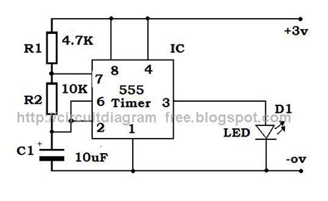 Electronic Circuit Diagrams 555 Ic Blinking Led