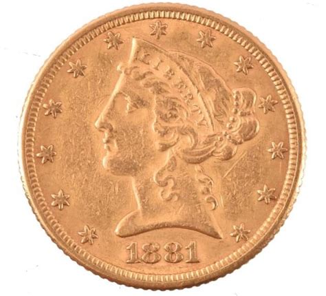 1881 Gold 5 Coin