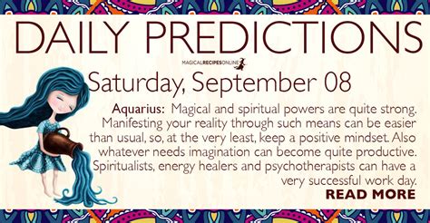 daily predictions for saturday 08 september 2018 magical recipes online
