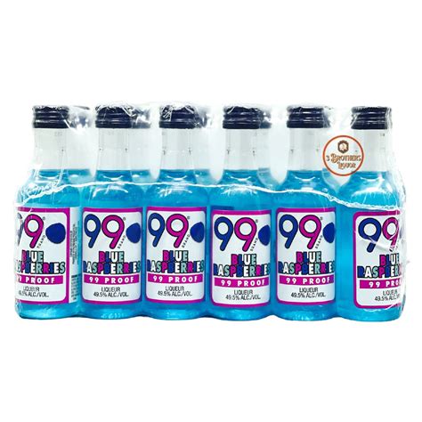 99 Brand Proof Blue Raspberries Liqueur 12 Of 50ml 3brothersliquor