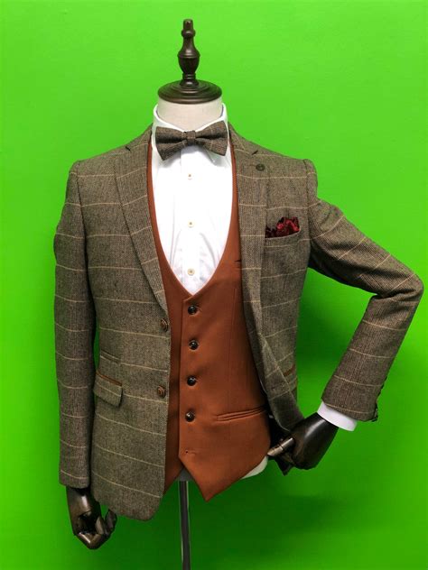 Brown Tweed Wedding Suits Marc Darcy Suits Mens Tweed Suits Style
