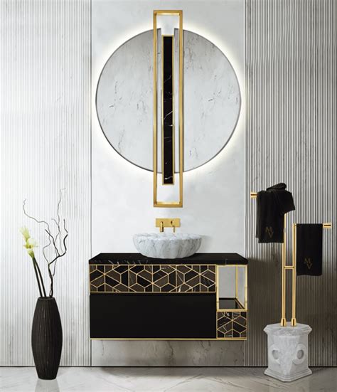 Modern And Luxurious Guests Bathroom With Luxurious Glamour