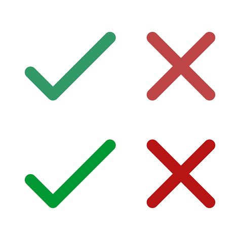 Correct And Wrong Icon Logo Template Check Mark And Cross