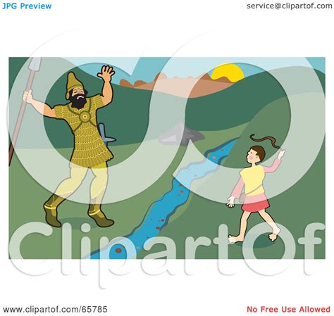 Royalty Free Rf Clipart Illustration Of David And Goliath By Prawny