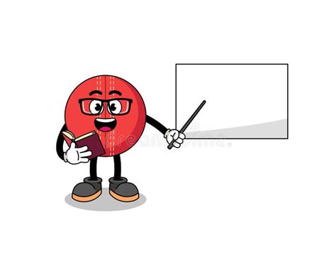 Mascot Cartoon Of Cricket Ball Teacher Stock Vector Illustration Of
