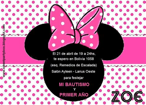 Sweet Party Box Minnie Mouse En El Bautismo Y Primer Año De Zoe