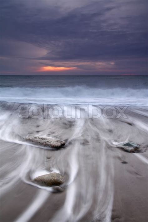 Stormy Sunset On The Sea Stock Image Colourbox