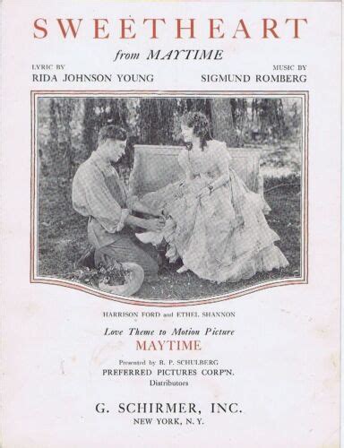 Sweetheart Love Theme From Maytime 1917 1923 Harrison Ford And Ethel Shannon Ebay