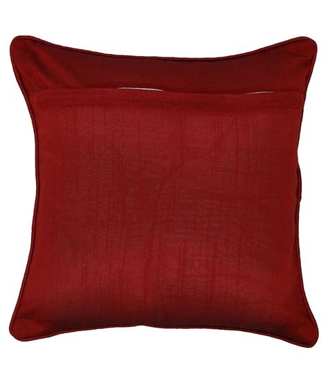 Color Threads Red Plain Silk Cushion Cover Buy Online At Best Price