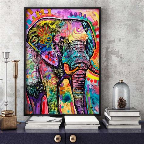 Modern Abstract Animal Oil Painting On Canvas Wall Art Picture Colorful