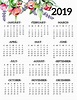 Free Printable 2019 Calendar Yearly One Page Floral - Paper Trail Design