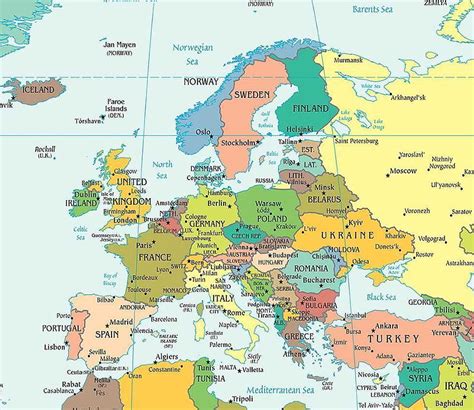 Europe Map Map Of Europe Europe Maps Of Landforms Roa