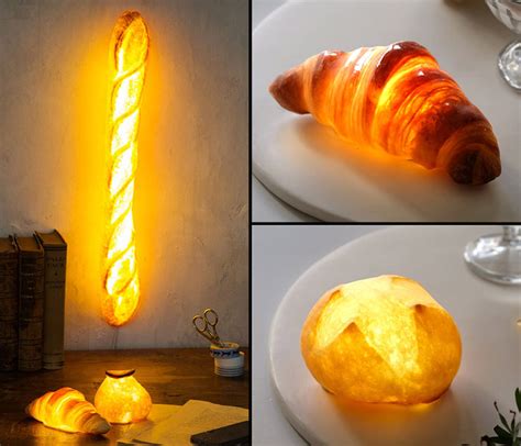 To proof the croissants, place them in an oven that is warm but not turned on, with a pan of hot water in the bottom to create a moist environment like a. Bread Lamps - Illuminated Croissants, Baguettes, and ...