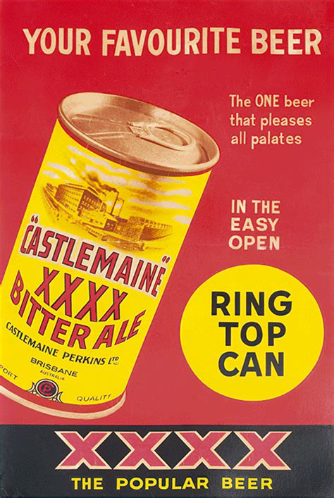 Xxxx Bitter Ale ‘the Popular Beer Ring Top Can Poster Australian