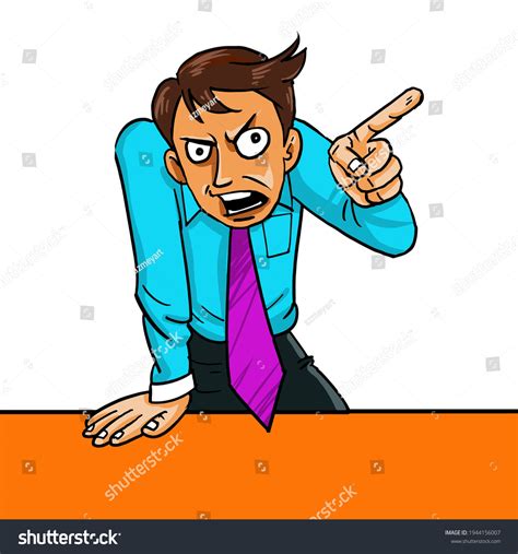 Angry Office Worker Pointing His Finger Stock Vector Royalty Free