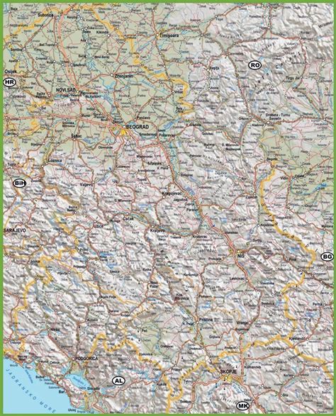 Large Detailed Map Of Serbia With Cities And Towns Regions Of Europe