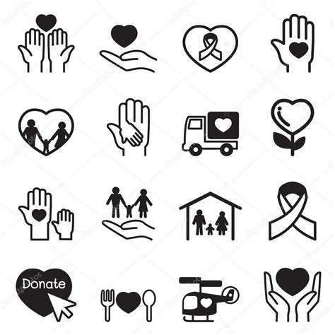 Charity Icons Set Vector Illustration Stock Vector Image By ©slalomop