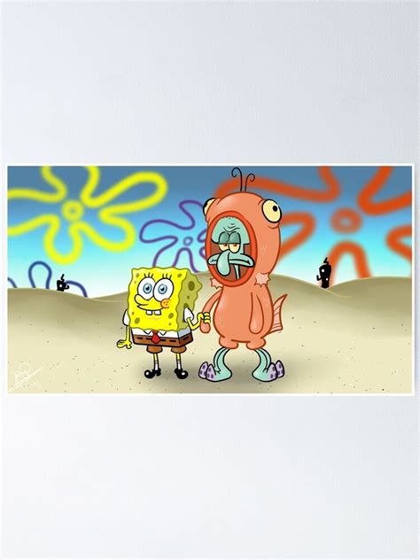 Spongebob Squarepants And Squidward Tentacles Poster By Darcyartsy