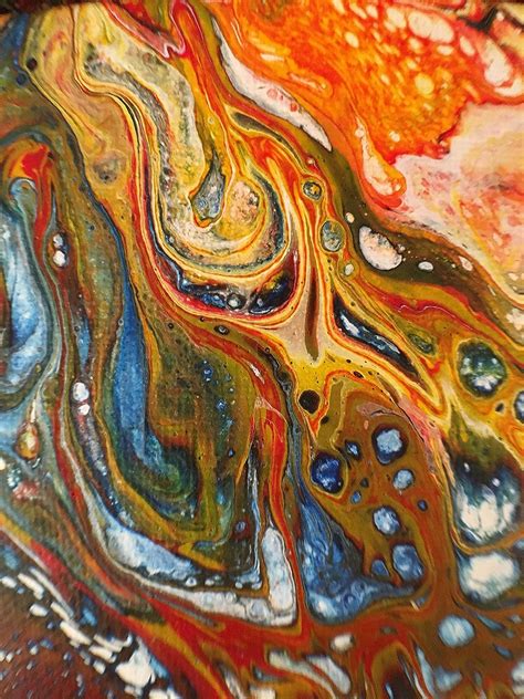 Original Abstract Acrylic Pour Paintings On Stretch Canvas Art
