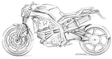 Motorcycle Sketches And Renderings Produced With Different Mediums I