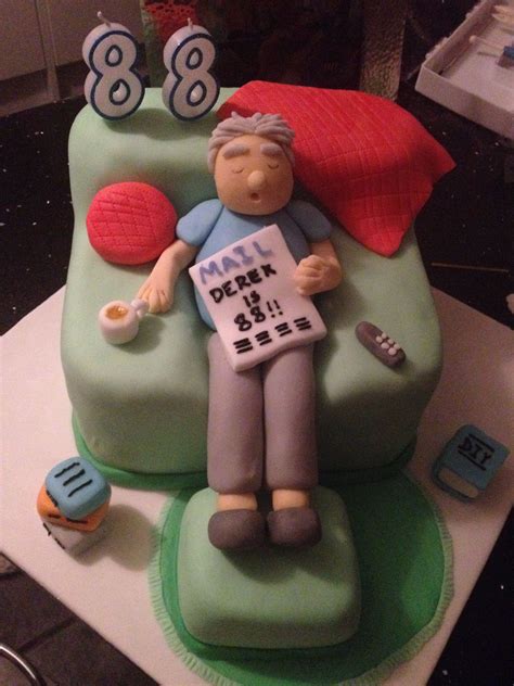 90th birthday polka dot cake. Sleeping grandad birthday cake | 70th birthday cake ...