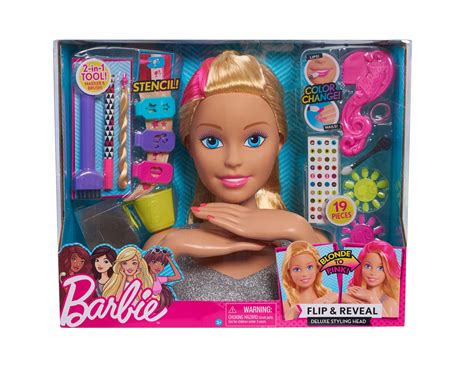 Barbie Flip And Reveal Deluxe Styling Head Set Blonde To Pink Play Barbie Barbie Doll House