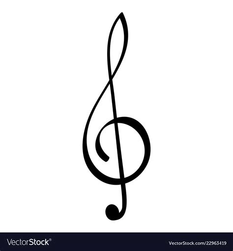 Treble Clef Or G Clef Royalty Free Vector Image